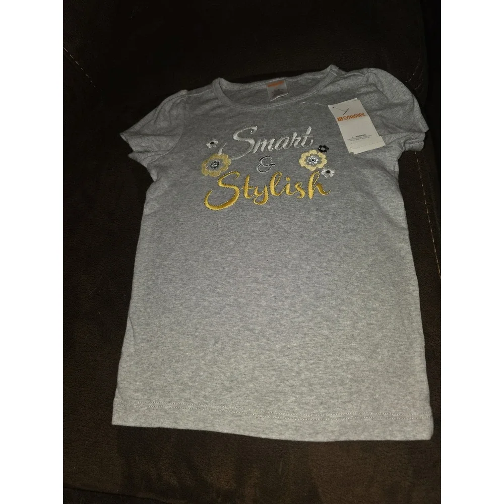 Gymboree outlet bright owl smart and stylish Grey top nwt size 4 back to school